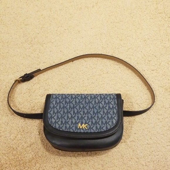 New! MICHAEL KORS Blue Monogram Fanny Pack